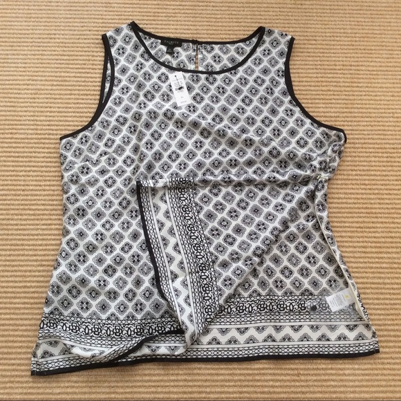 Talbots Black and White Sleeveless Top - Size LP - Picture 10 of 13